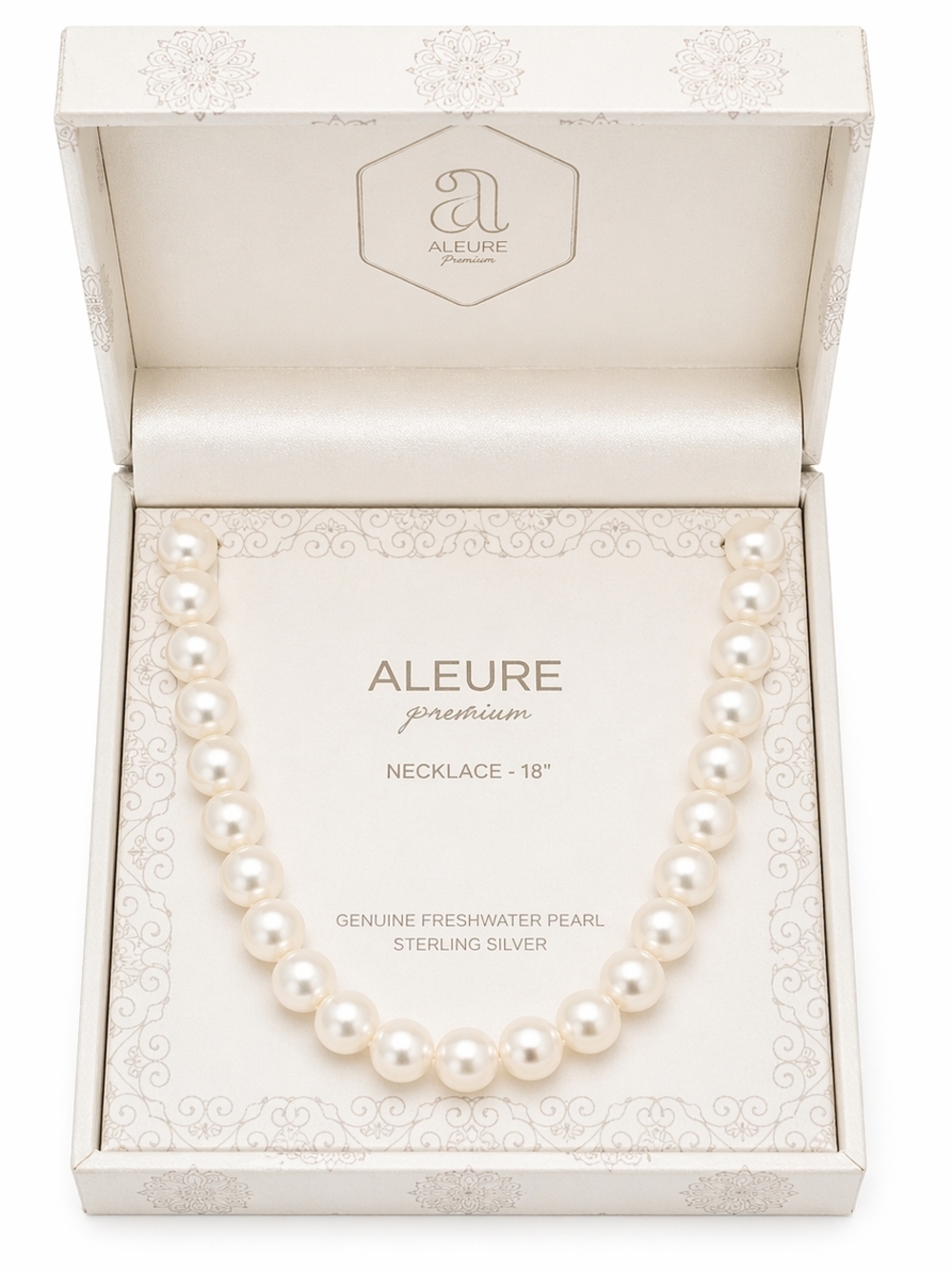 Freshwater Pearl Necklace 18” Sterling Silver Classic Bridal Minimalist NWT